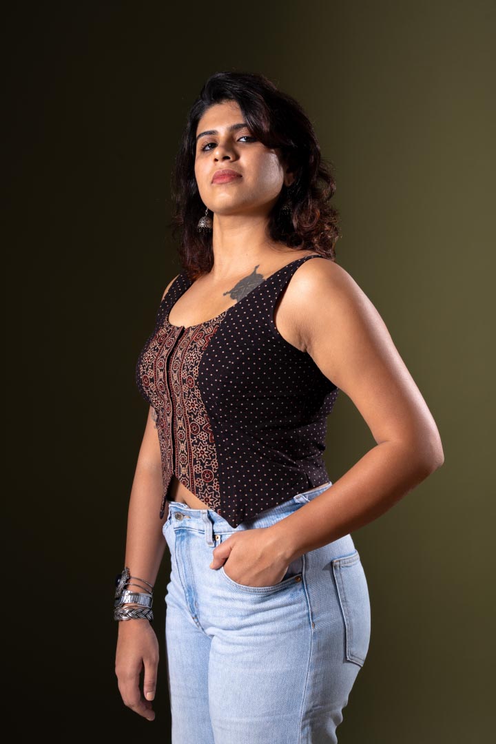 Ajrakh Polka Vest Top