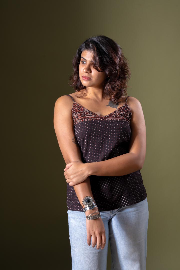 Ajrakh Polka Cami Top