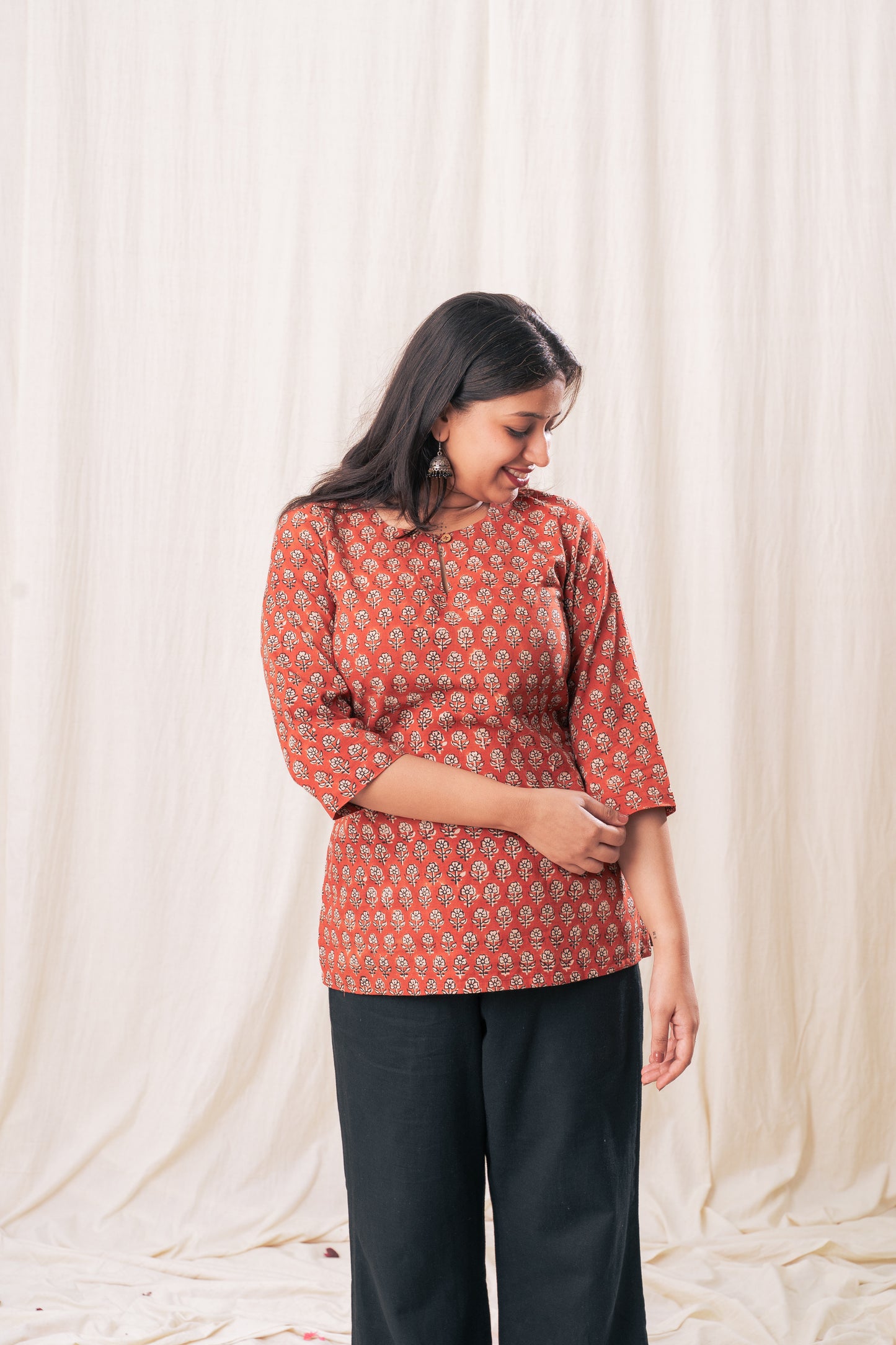 Red Keyhole tunic
