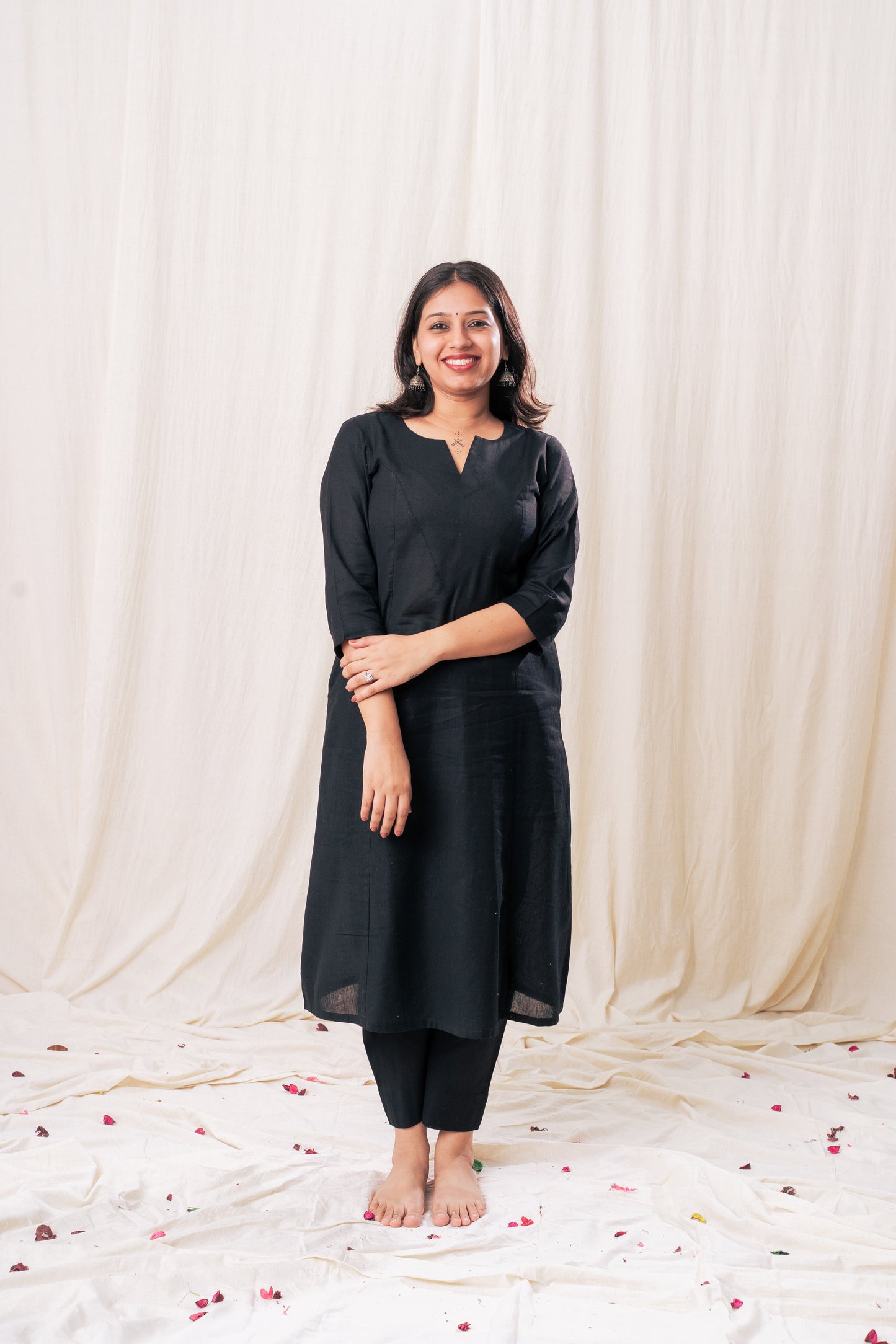 Black Panel Kurta