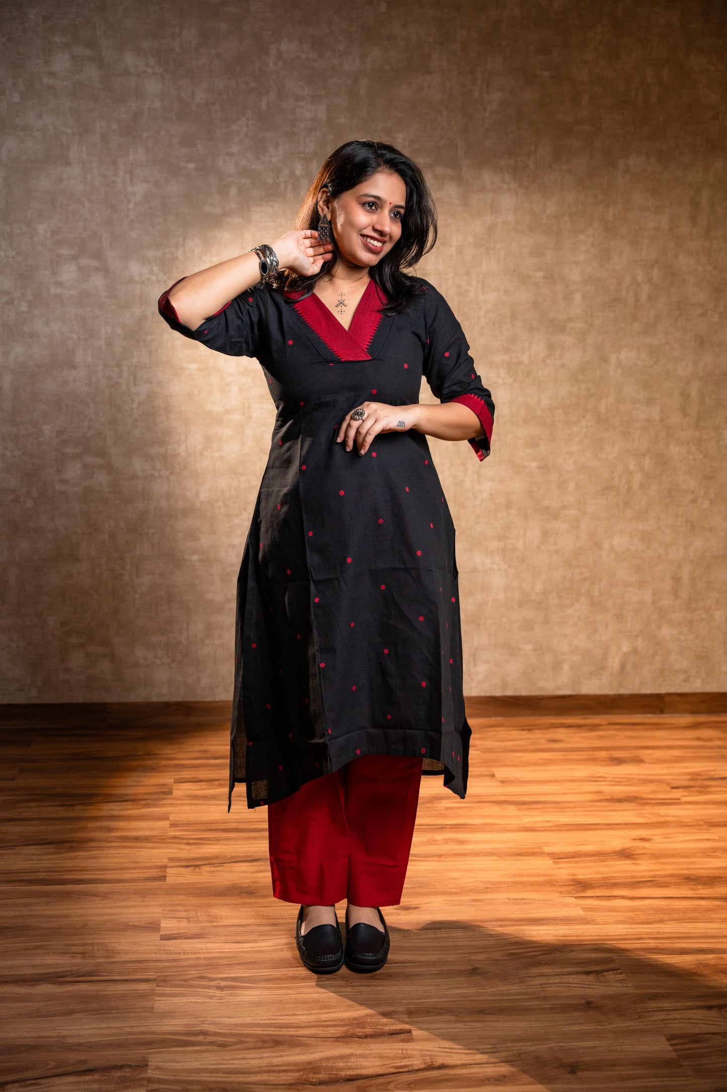 Black Full Sleeves Kurta Set
