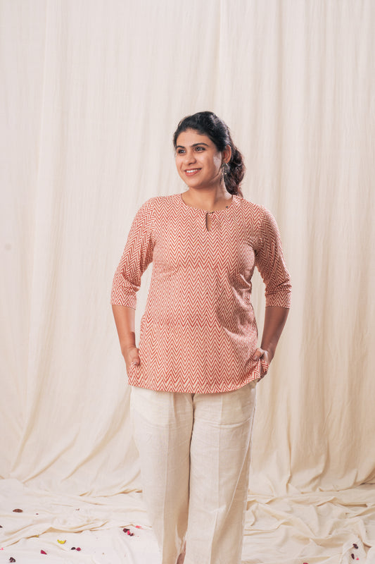 Zig Zag Keyhole Tunic