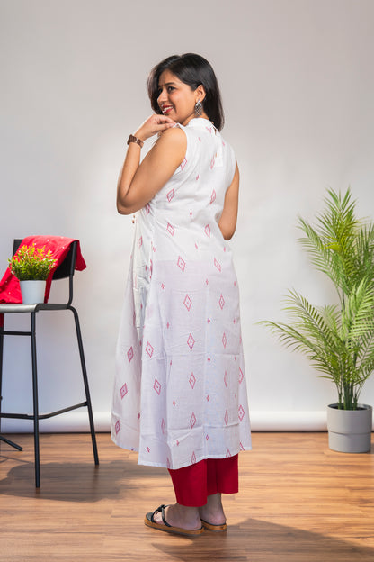 White and Red Incut Set