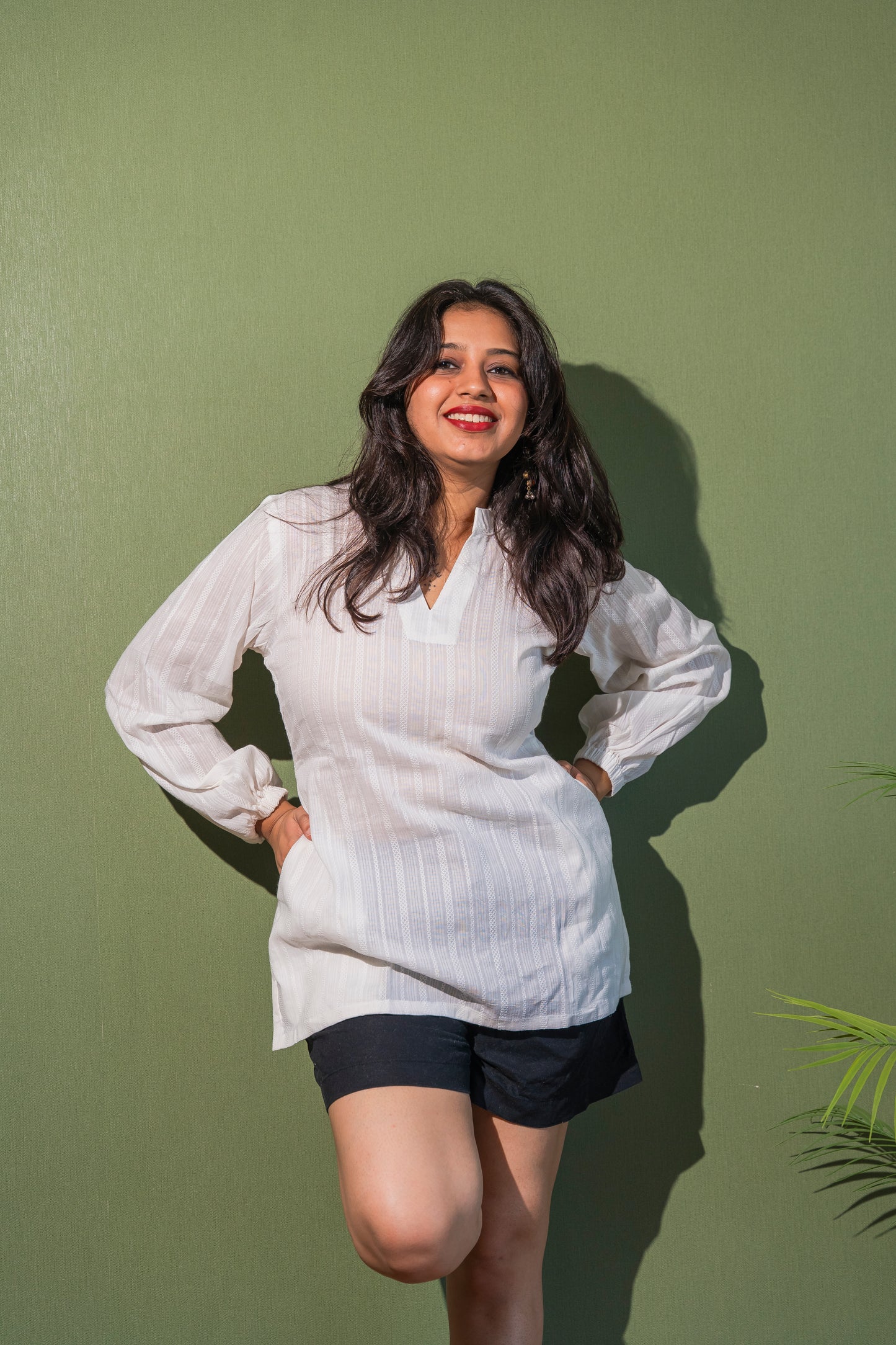 White Full Sleeves Kurta