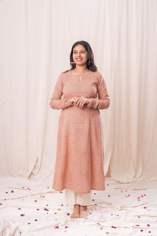 Zig Zag Churi sleeve Kurta