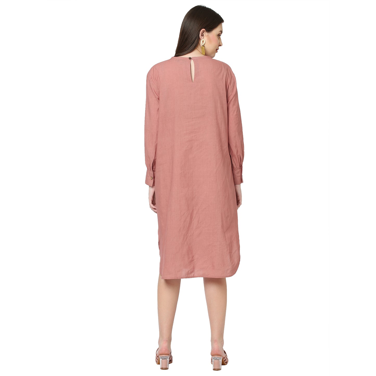 Pink Double Yoke Dress