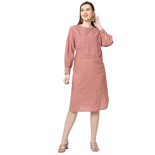 Pink Double Yoke Dress