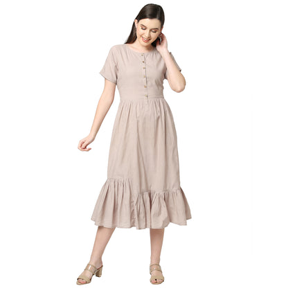 Beige Hem Dress