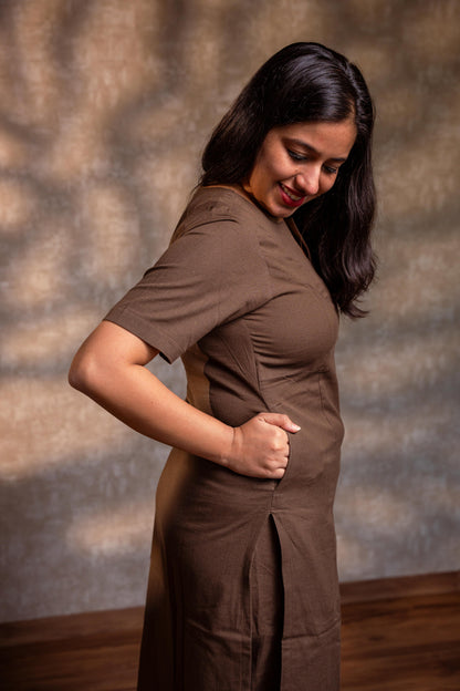 Asha Panel brown Kurta