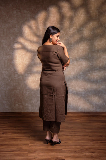 Asha Panel brown Kurta