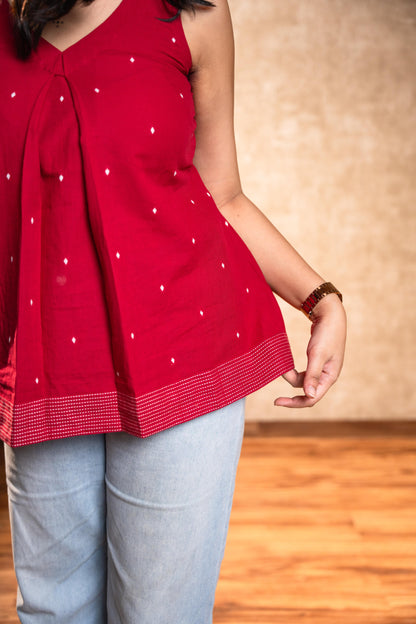 Red Sleevless Tunic