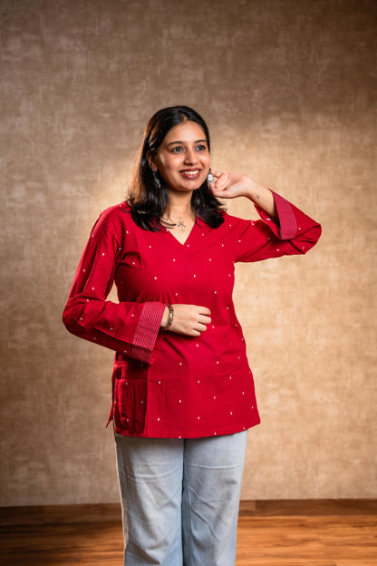Red Full Sleeves Tunic