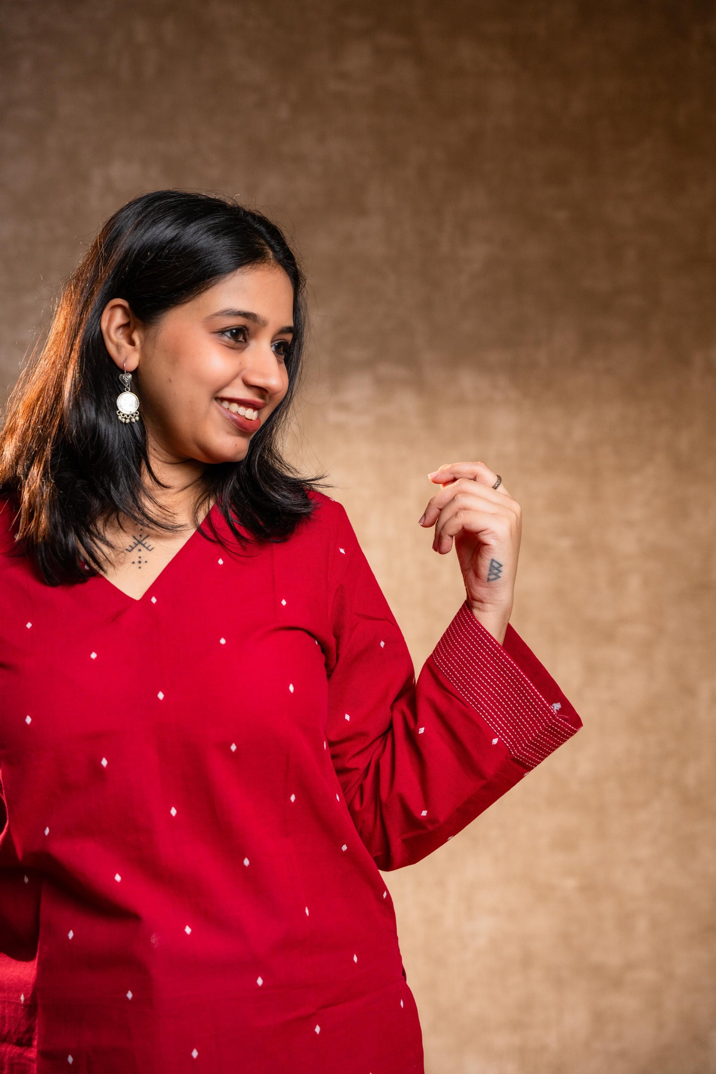 Red Full Sleeves Tunic