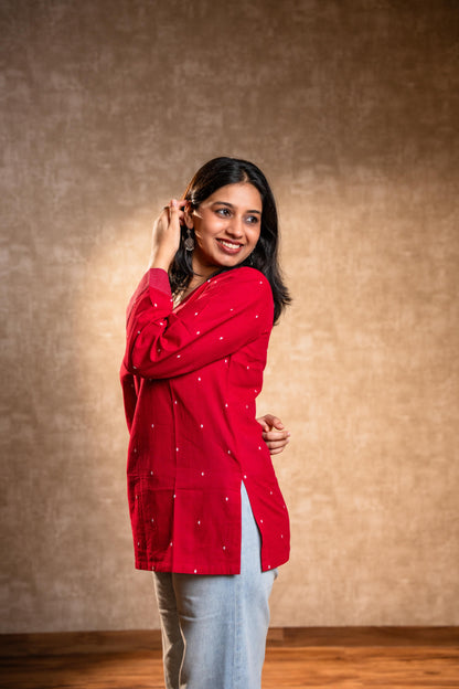 Red Full Sleeves Tunic