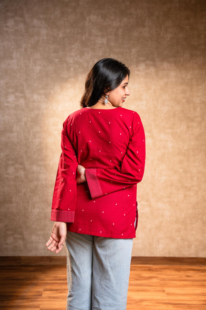 Red Full Sleeves Tunic