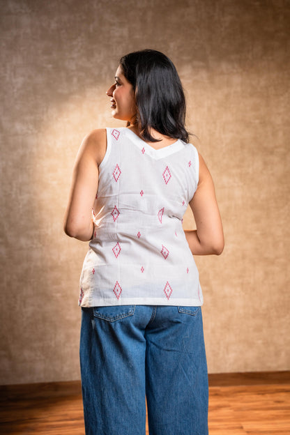 White Sleeveless Tunic