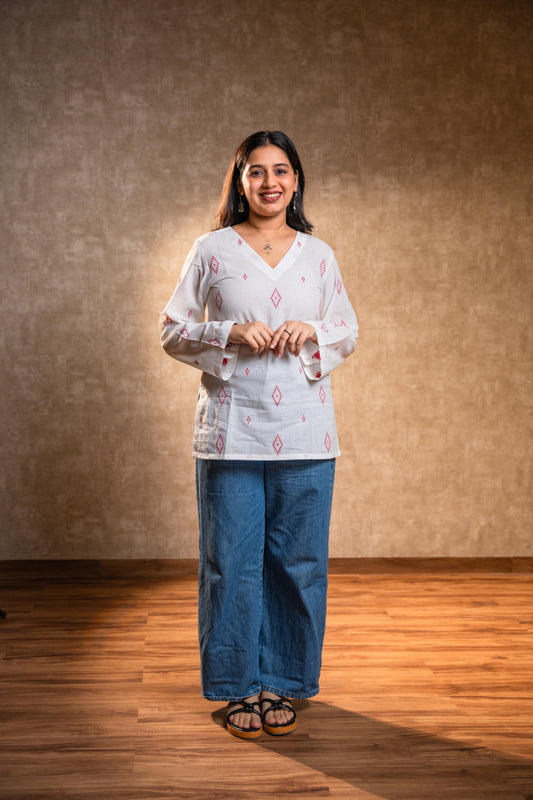 White Full Sleeves Tunic