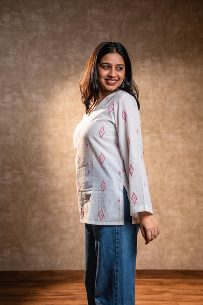 White Full Sleeves Tunic