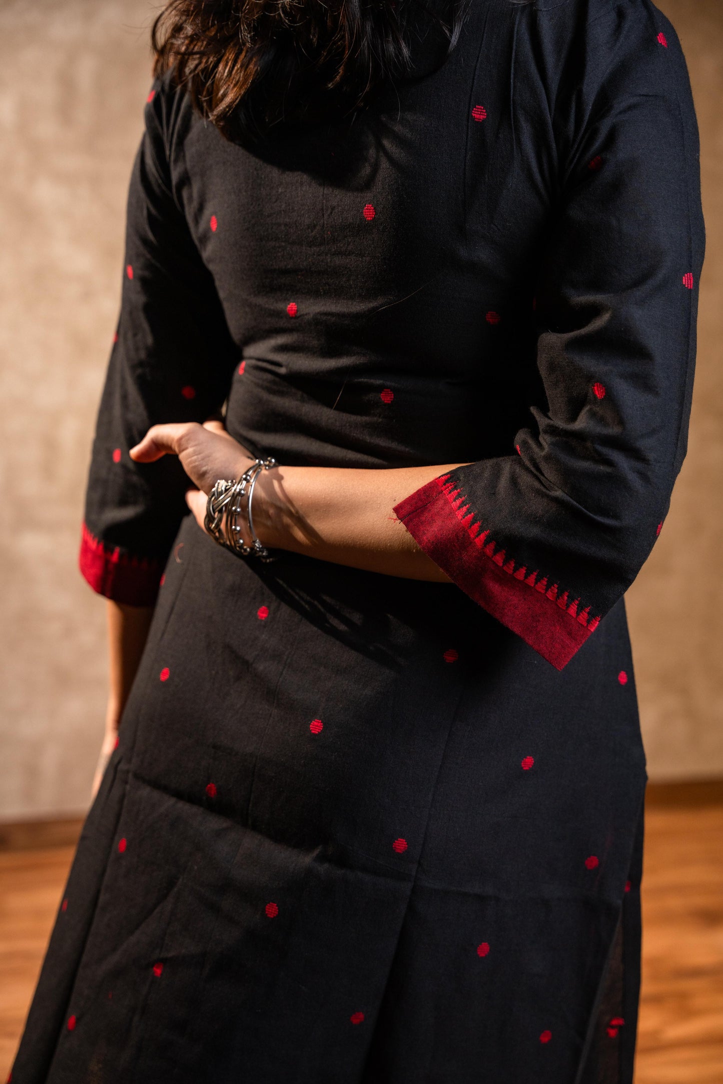 Black Full Sleeves Kurta Set