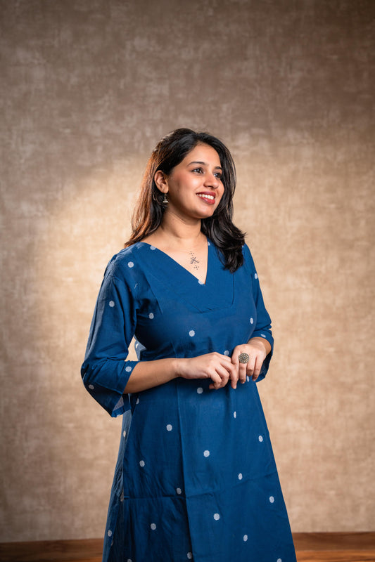 Blue Panel Kurta