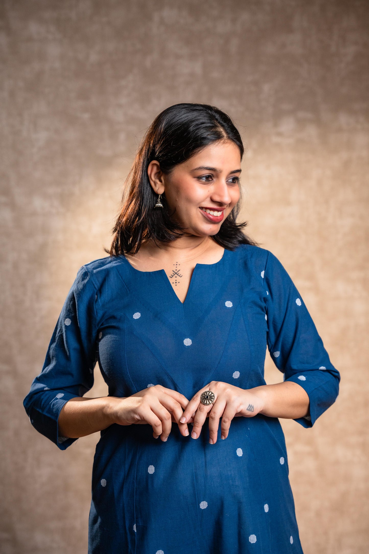 Blue Panel Kurta
