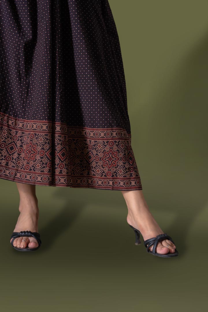 Ajrakh Polka Panel Dress