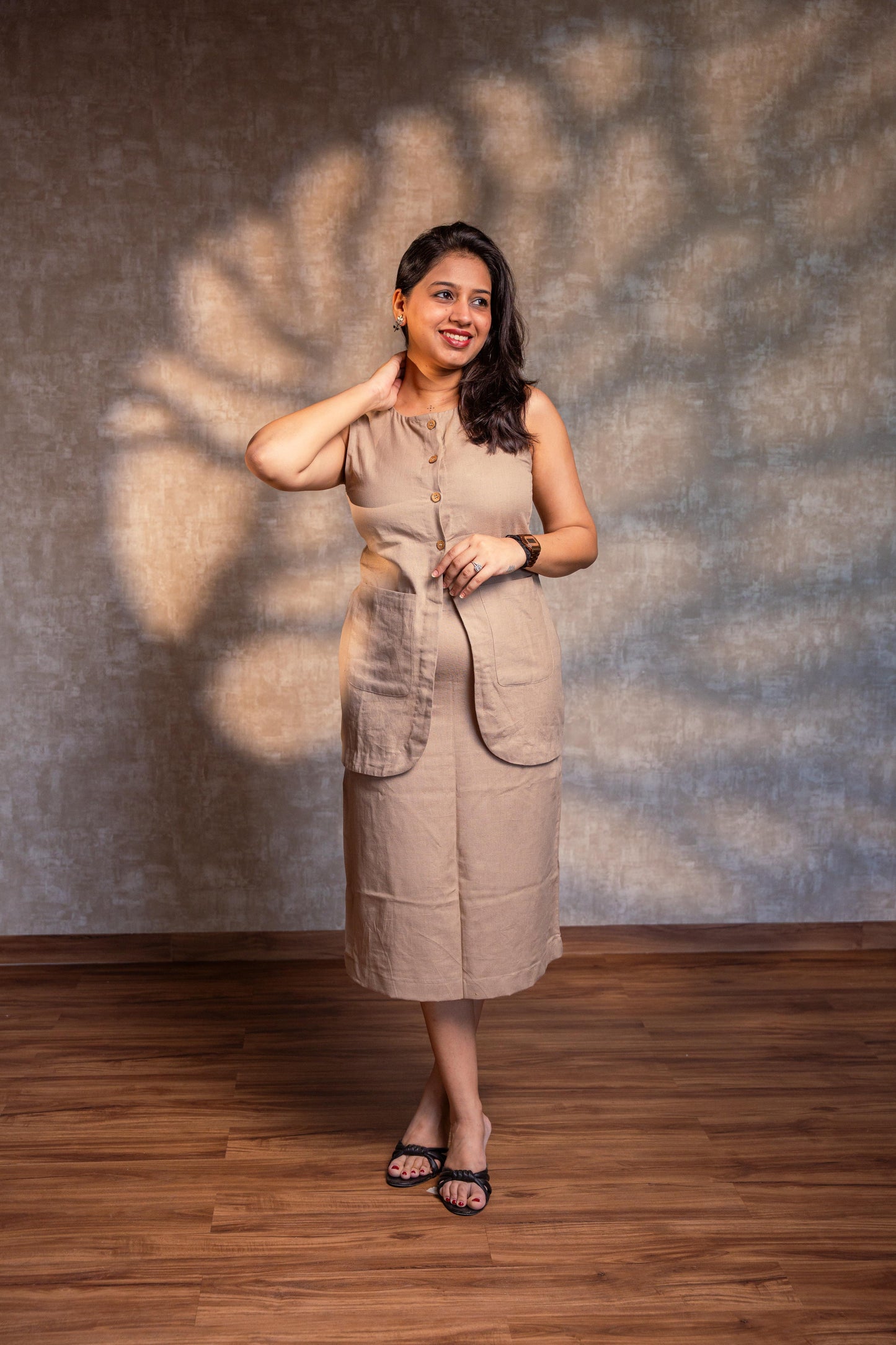 Beige Button Down Top