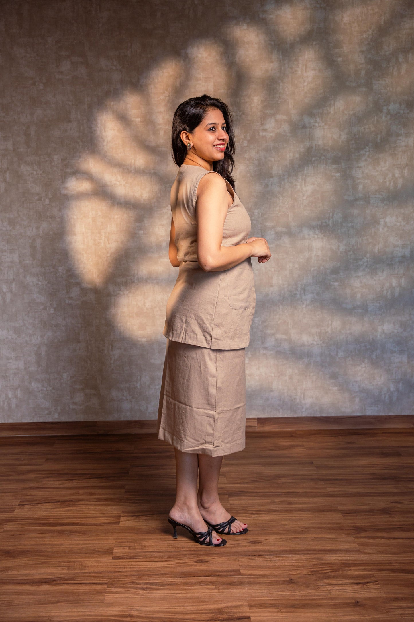 Beige Button Down Top