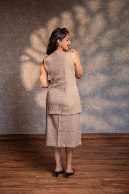 Beige Button Down Top