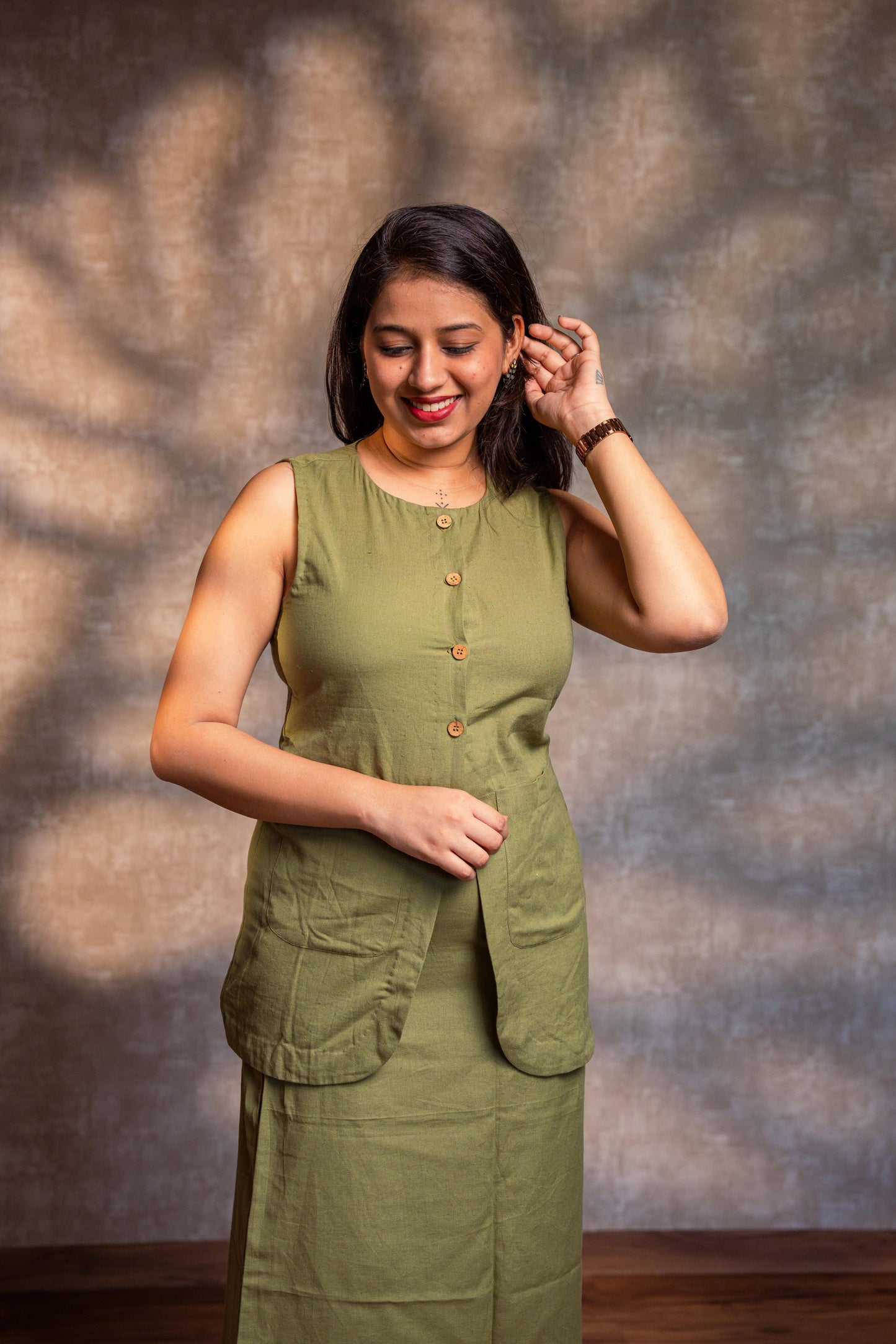 Light Green Button Down Top