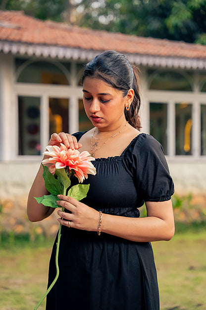 Black Dress With Puff Sleeves