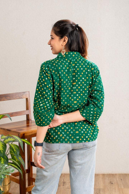 Green Bandhani Shirt