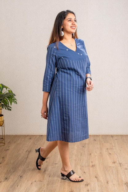 Blue Dress With Yoke