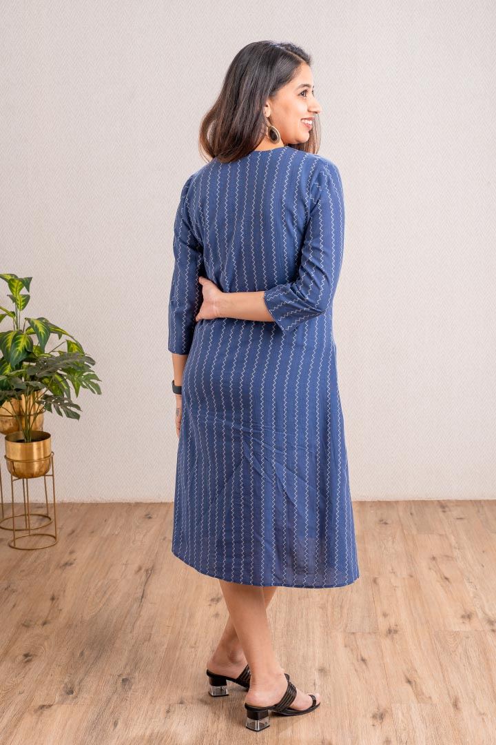 Blue Dress With Yoke