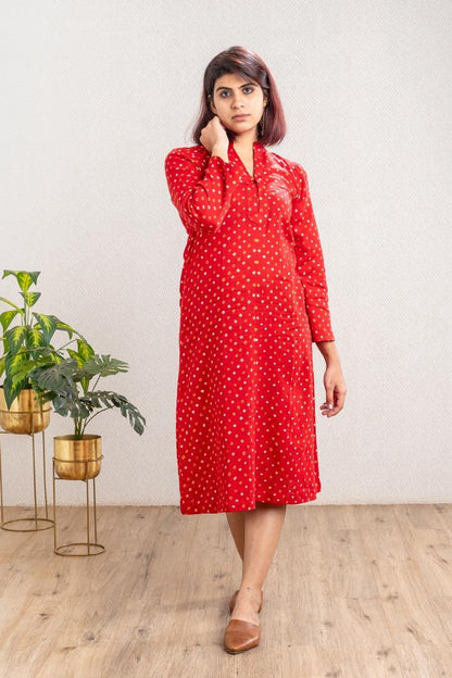 Red Bandhani Dress