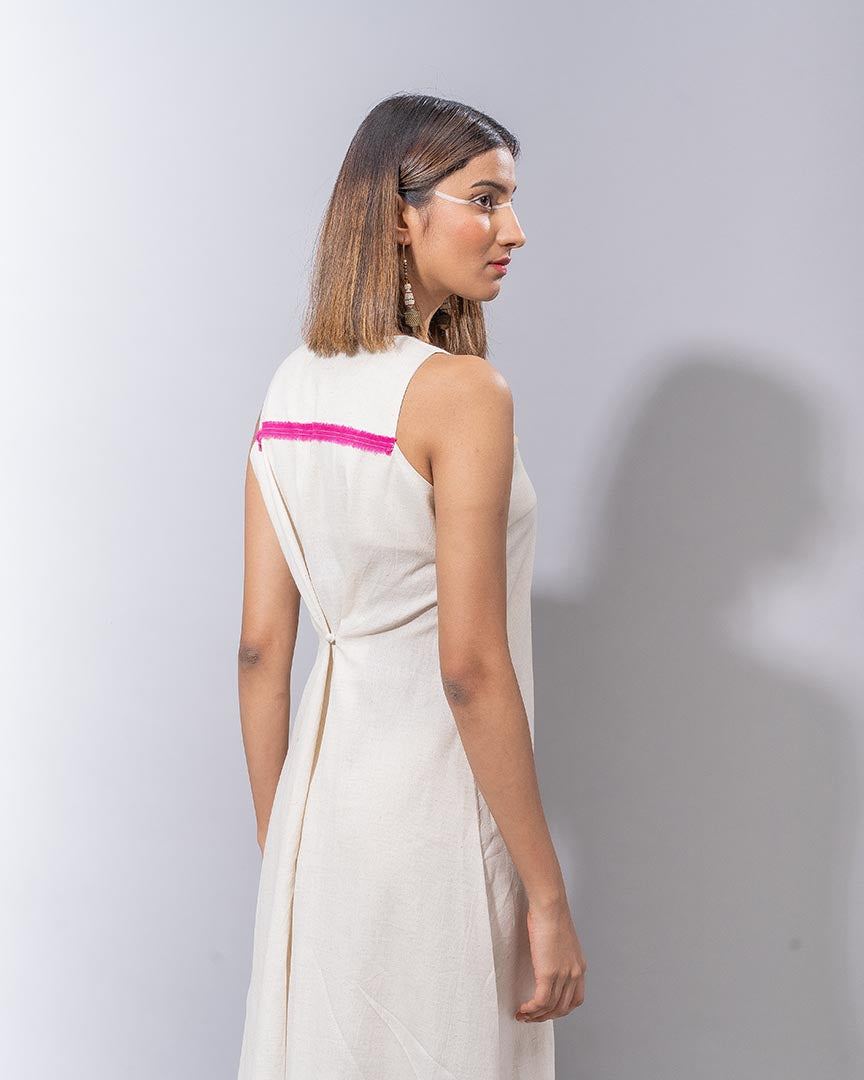 Khadi Tunic Dress - Tan + Cream Sheer Stripe – Garza Marfa