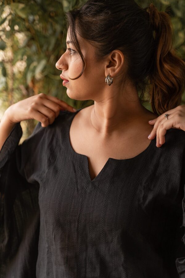 Black Poncho Style Top - Image 4