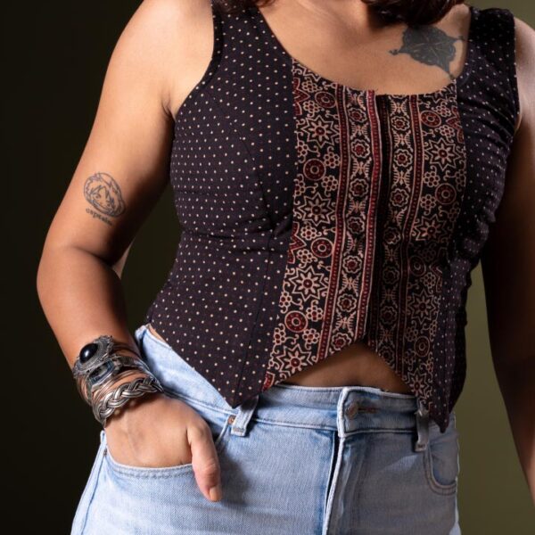 Ajrakh  Polka Vest Top