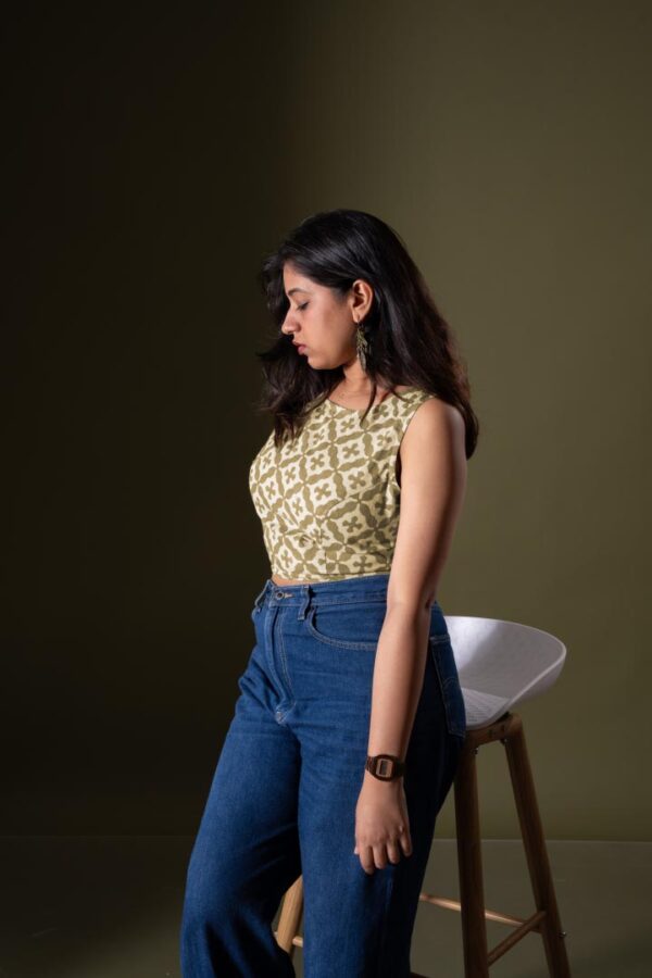 Green Dabu Blouse Top - Image 2