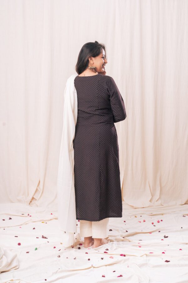 Ajrakh Polka Churi Sleeve Set