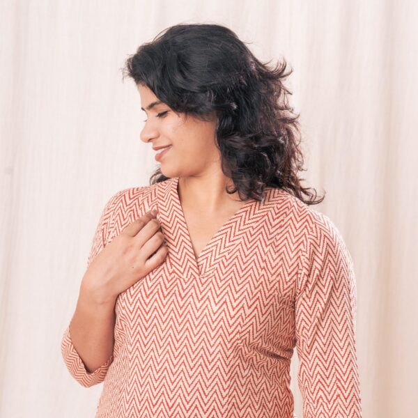 Zig Zag Straight Kurta Set