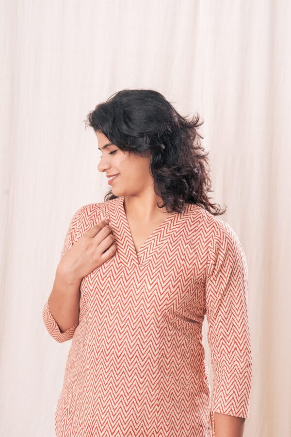 Zig Zag Straight Kurta Set