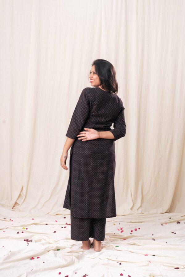 Ajrakh Polka Straight Kurta Set - Image 4