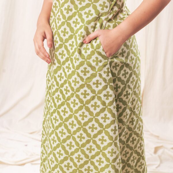 Green Dabu Incut Kurta