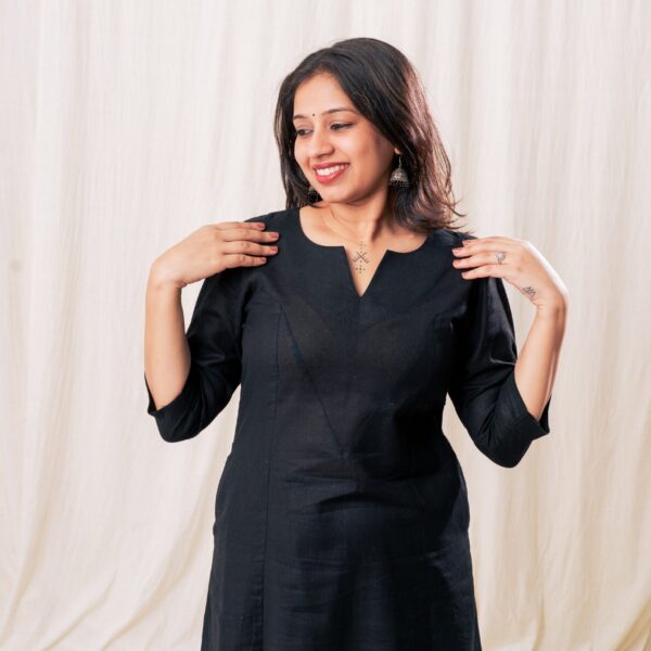 Black Panel Kurta