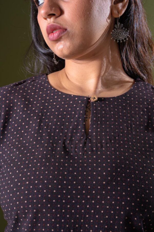 Ajrakh Polka Key hole Tunic - Image 6