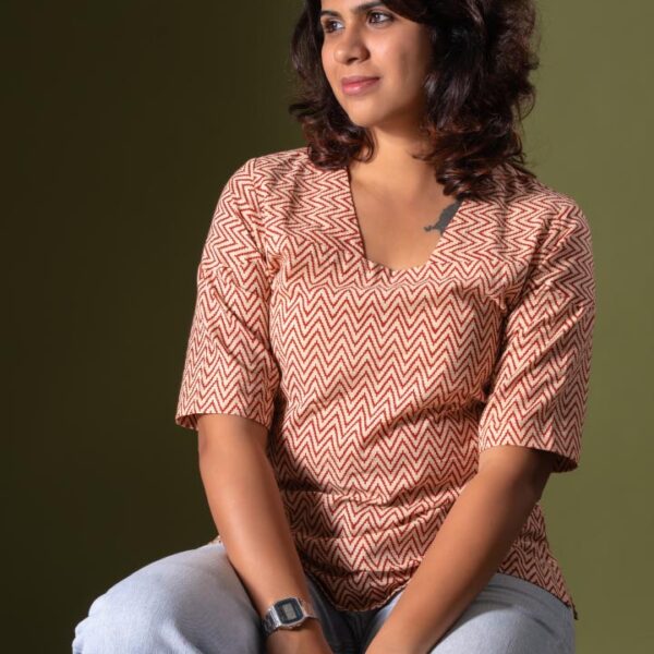 Zig Zag Glass Neck Tunic
