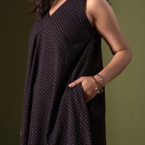 Ajrakh Polka Panel kurta