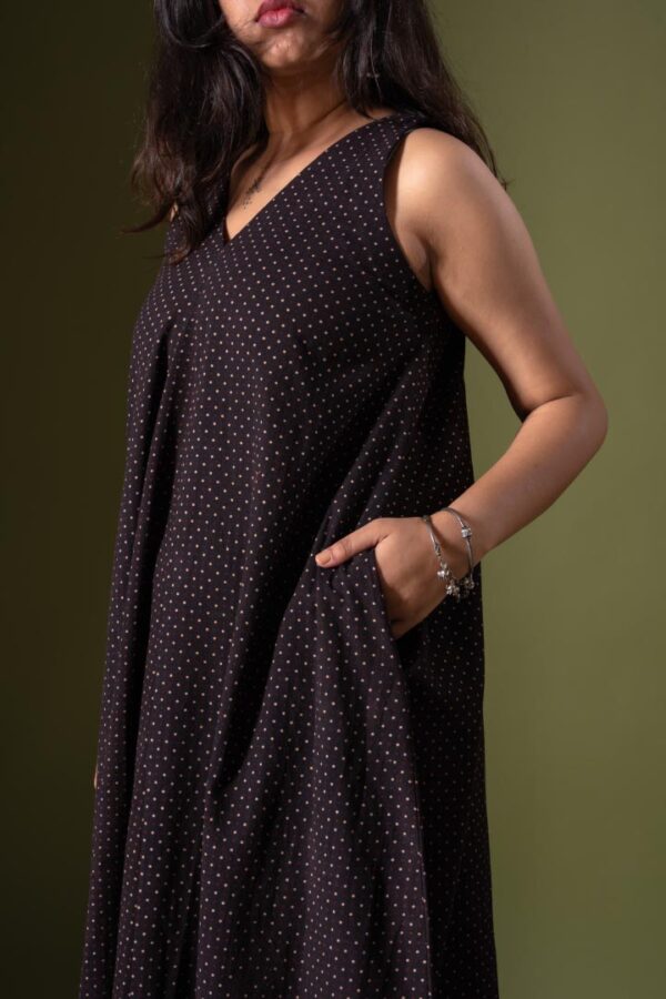 Ajrakh Polka Panel kurta