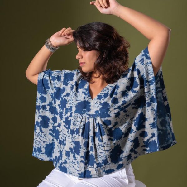 Indigo Blue Kaftan Top
